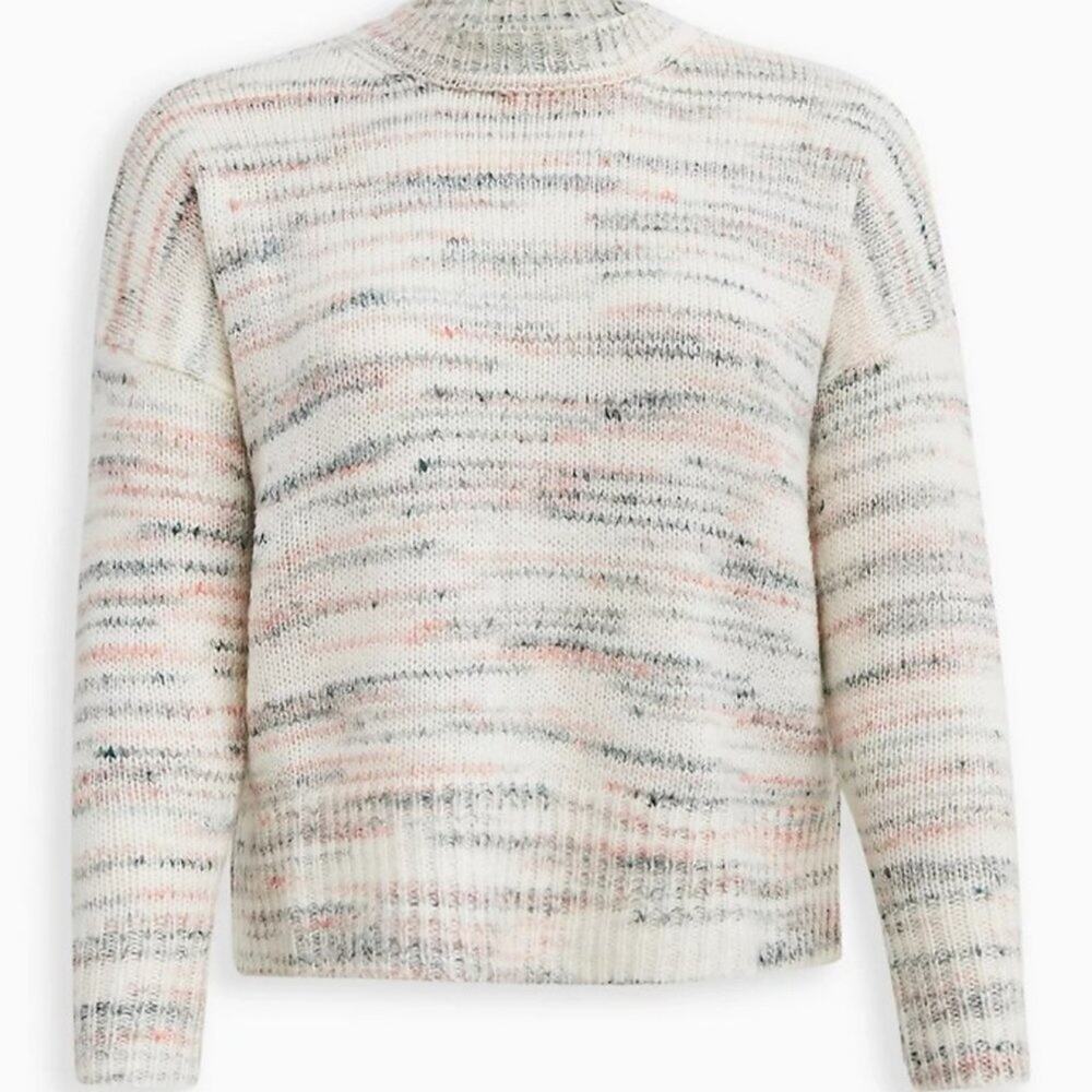 NWT TORRID Cream & Pastel Space-Dye Drop Shoulder Pullover Sweater